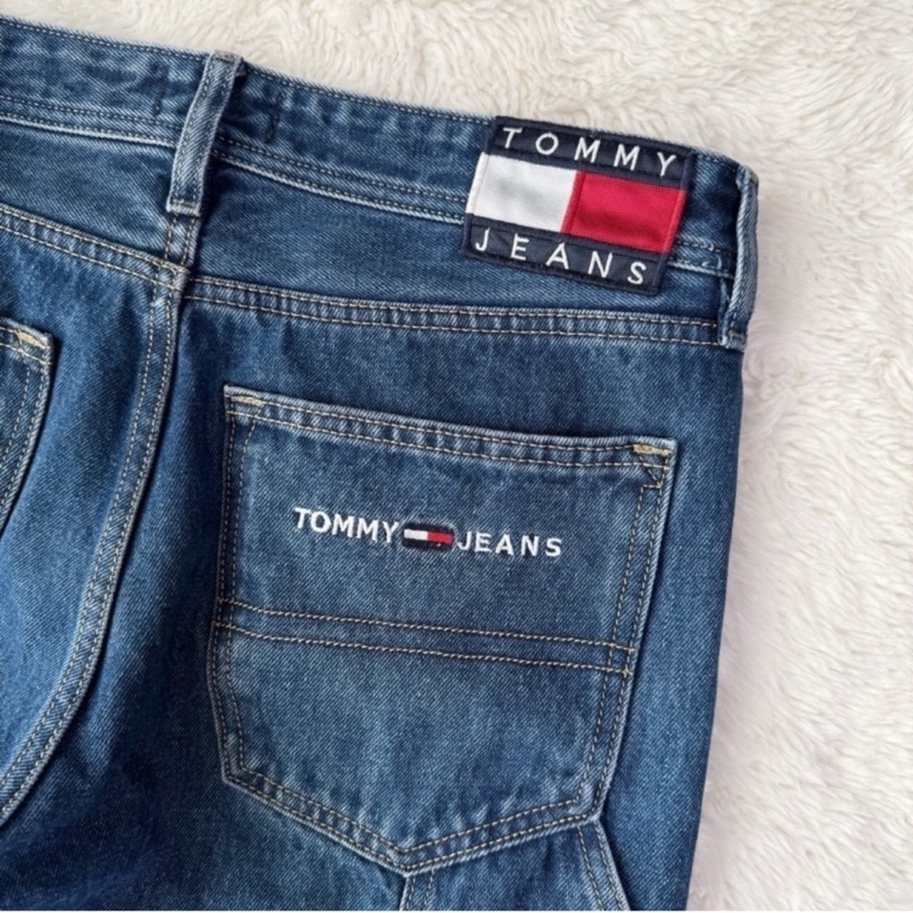 VTG 90s Y2K Tommy Hilfiger Men Carpenter Utility Cargo Straight Leg Jeans US30